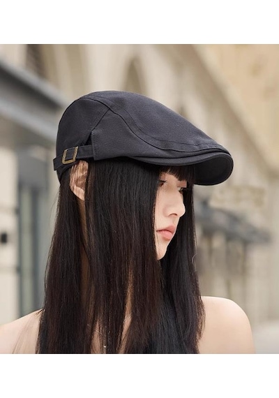 Valkyrie Erkek Şapka Kasket Düz Renk Ayarlanabilir Unisex Şapka Günlük Kullanım Yazlık Kasket Siyah