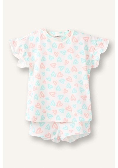 Defacto Baskılı 2li Ecru Pijama Takımı Kız Bebek H9309a526smer233 Ekru-er233