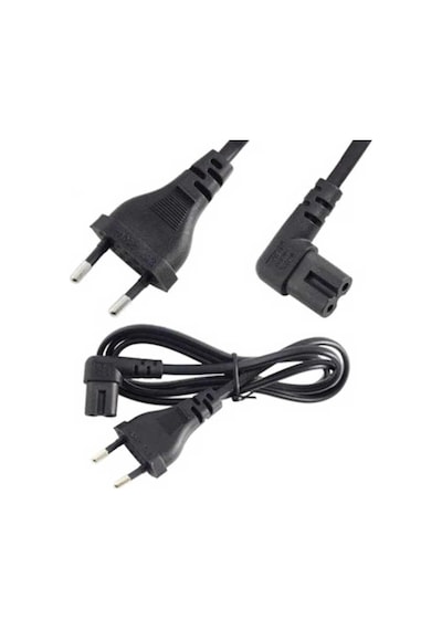 1.5 Metre L Uç 90 Derece Power Güç Elektrik Kablosu C7 Ps4/ps3 Teyp Laptop Adaptör Işıldak 2 Pi