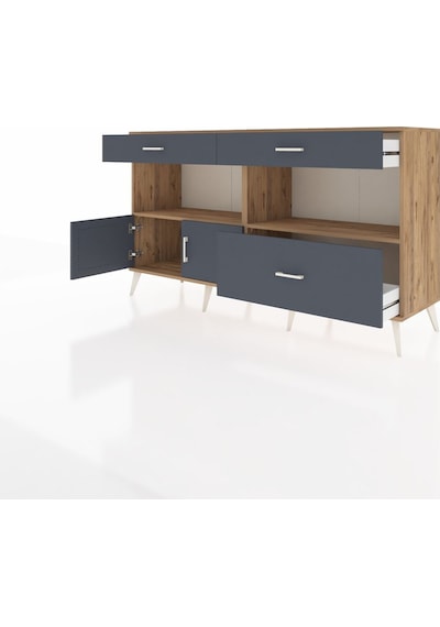 Hyperion Konsol 2 Raflı 3 Çekmeceli 2 Kapaklı 176x44x99 Çam-antra Çam-antrasit