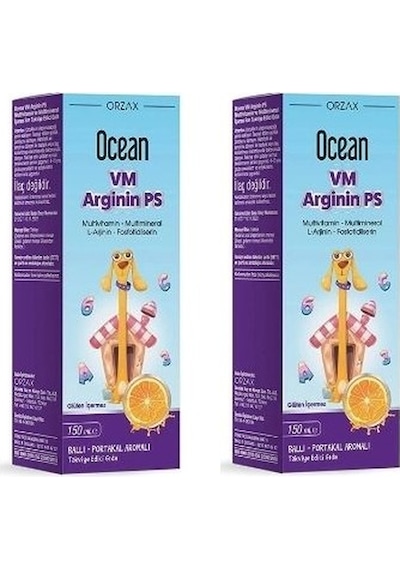 Orzax Ocean Vm Arginin Ps Ballı Portakal Aromalı Şurup 150 ml 2 Adet