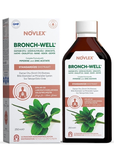 Novlex Bronch-Well Bitki Ekstreleri ve Mineraller İçeren Sıvı Takviye Edici Gıda 250 ML