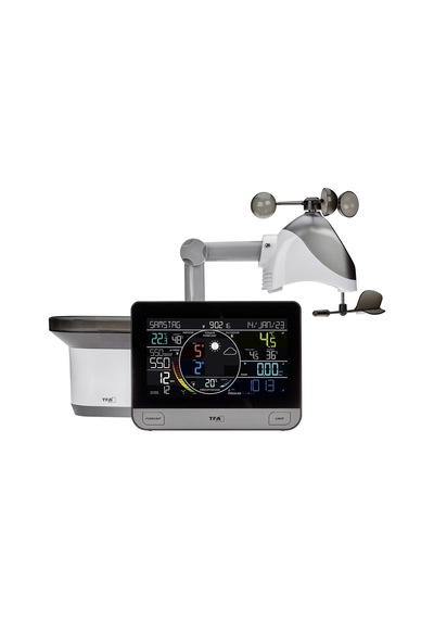 Tfa Dostmann Hava Durumu İstasyonu Wlan View Pro 6'sı 1 Arada, 35.8003.01,dış Mekan Sensörlü Rüzgar/sıcaklık/nem, Yağmur Ölçerli,hava Basıncı, Uygulama Ve Profesyonel Hava Tahmini Dahil Dijital, Siyah
