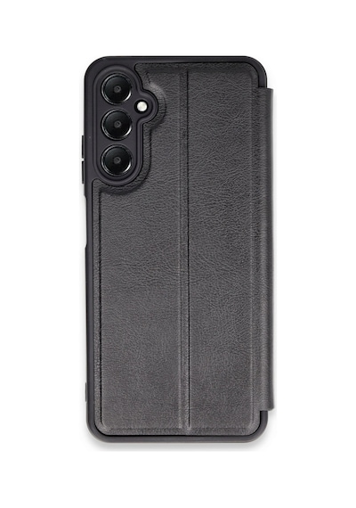 Samsung Galaxy Uyumlu-  A15 4g Kılıf Flip Cover - Siyah Düz Renkli