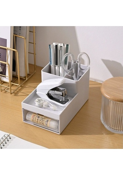 Piev Çekmeceli Bölmeli Çok Amaçlı Düzenleyici Mini Organizer Beyaz