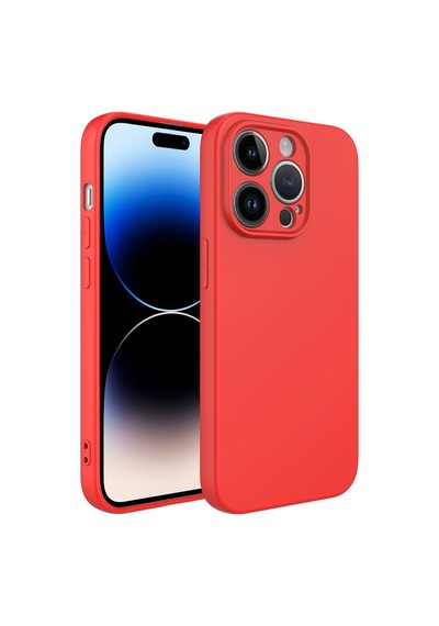 Forzacase Apple Uyumlu iPhone 14 Pro Max Liquid Serisi İçi Kadife Lansman Silikon Kılıf Kırmızı