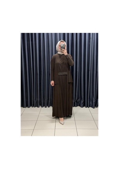 Nurcan Çetin Kadın Beli Taş Detaylı Pileli Tesettür Elbise Kahverengi - 930788574 Kahverengi Nurcan Çetin Kadın Beli Taş Detaylı Pileli Tesettür Elbise Kahverengi - 930788574 Kahverengi