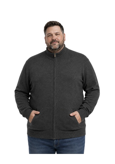 Battalmoda Erkek Büyük Beden Antrasit Basic Cepli Triko Hırka 3xl-4xl-5xl-6xl