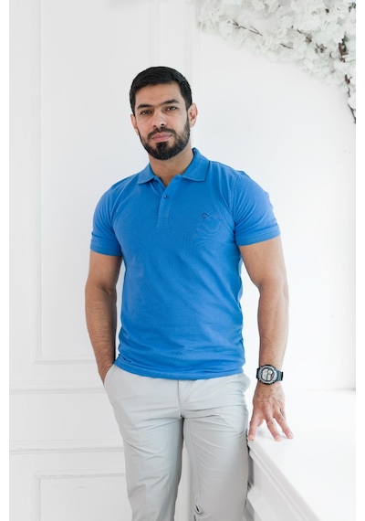 Paul Martin Polo Yaka Regular Fit T-Shirt Sax Mavısı