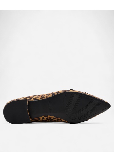 Clarks Sensa15 Strap Leopard Suede Kadın Kahverengi Babet 26183127 Kahverengi