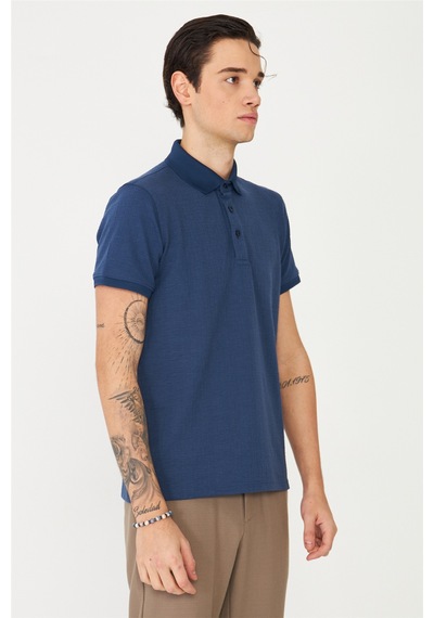 İndigo Polo Yaka T-shirt Indigo