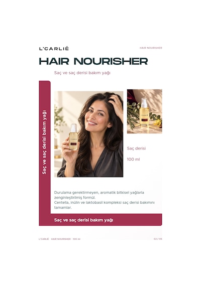 L'carlıe Hair Nourisher Bitkisel Saç Bakım Yağı 100 Ml