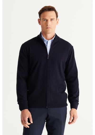 AC&Co / Altınyıldız Classics Erkek Lacı Tüylenme Yapmayan Standart Fit Normal Kesim Dik Yaka Triko Hırka Lacivert AC&Co / Altınyıldız Classics Erkek Lacı Tüylenme Yapmayan Standart Fit Normal Kesim Dik Yaka Triko Hırka Lacivert