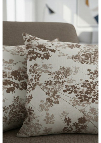 Chevron Bohem Dekoratif Punch Yastık Kırlent Kılıfı 2 Adet 45x45 Hayat Ağacı Kahverengi 45 x 45