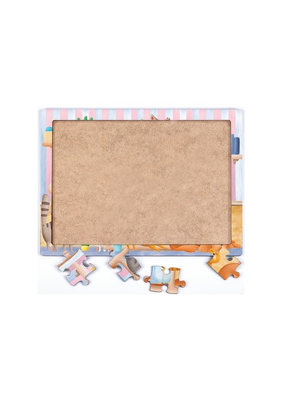 King Of Puzzle Kitaplıktaki Kediler Ahşap Puzzle 35 Parça