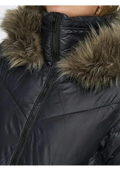 Only 15322003 Onlfever Short Puffer Black Kadın Mont Siyah