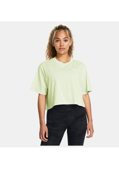 Under Armour Kadın Ua Boxy Crop Logo Kısa Kollu Tişört 1386845-383 Yeşil