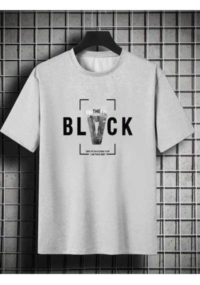 Kozia Outdoors Malkoçbey Black Baskılı Oversize Unisex Basic O Yaka T-şhirt Gri Gri