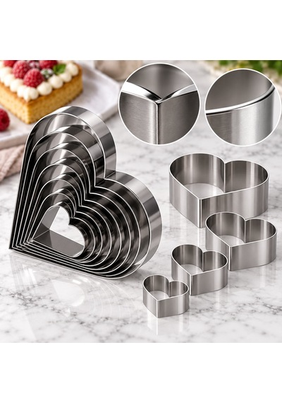Fida Pasta Çemberi Kalp Argon 1,2mm Yükseklik 5 Cm Paslanmaz Ø29 Cm Inox