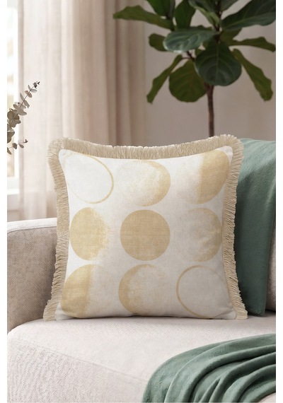 Geometrik Gold Puantiyeli Şık Saçaklı Yastık Kılıfı - Daire Bohem Krem Vizon Püsküllü Kırlent Kılıfı Sessiz Esinti Nektar Geometrik Gold Puantiyeli Şık Saçaklı Yastık Kılıfı - Daire Bohem Krem Vizon Püsküllü Kırlent Kılıfı Sessiz Esinti Nektar