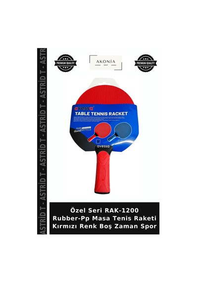 Özel Seri Rak-1200 Rubber-pp Masa Tenis Raketi Kırmızı Renk Boş Zaman Spor