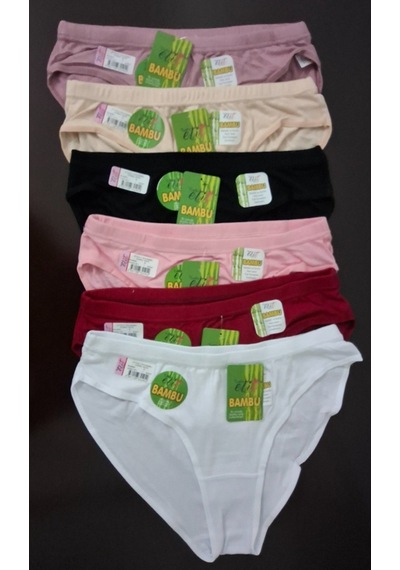 Tutku Elit 2710 Kadın Bambu Kombel Bikini Külot 6 Adet Çok Renkli