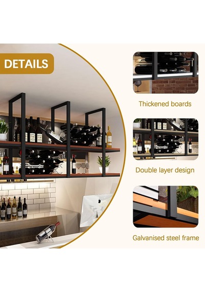 Tr Bitkiler Ve Çiçekler İçin Modern Asılı Tavan Rafları Demir Duvar Rafı, Mutfak, Bar Ve Balkon İçin Şarap