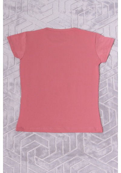Hçm Kız Çocuk Tshirt Youth Baskılı Bisiklet Yaka C39 Pudra