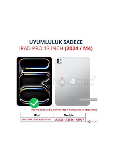 Novstrap Apple Uyumlu iPad  Pro 13 İnç 5. Nesil M4 2024 İle Nano Esnek Cam Ekran Koruyucu A2925 A2926