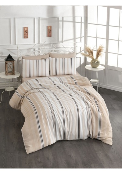 Pamuklu Bordo Çarşaflı Çift Kişilik Nevresim Takımı 200x220 Kapiçino