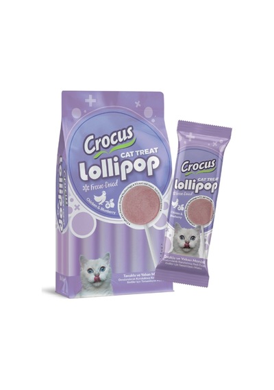 Crocus Tavuklu Ve Yaban Mersinli Kedi Lolipop 10 Lu Paket 10x1,4 Gr