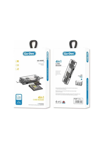 Go Des GD-DK007 Type-C ve Lightning Çıkışlı SD-Micro SD Hafıza Kart Okuyucu