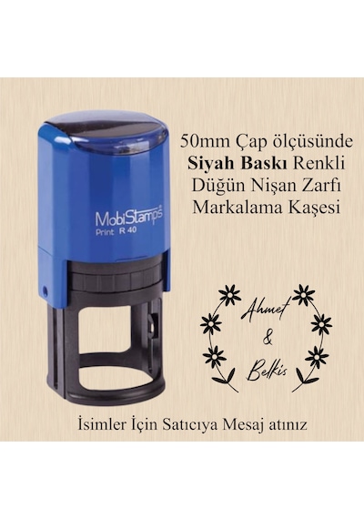 Davetiye Düğün Nişan Zarf Kaşesi - Mühür - Damga , R50