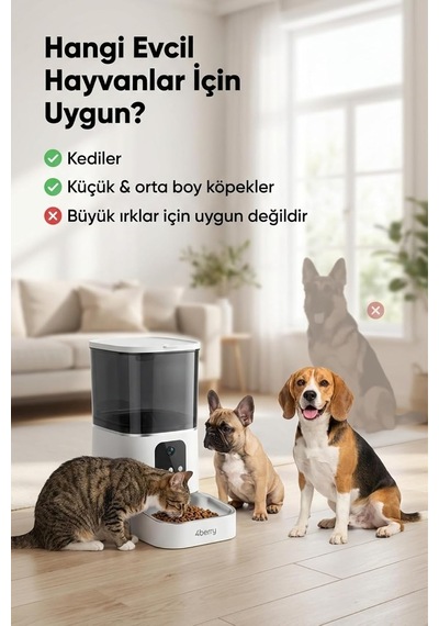 Tr Otomatik Mama Kabı Wifi Kontrollü 6l Akıllı Kedi & Köpek Mama Makinesi