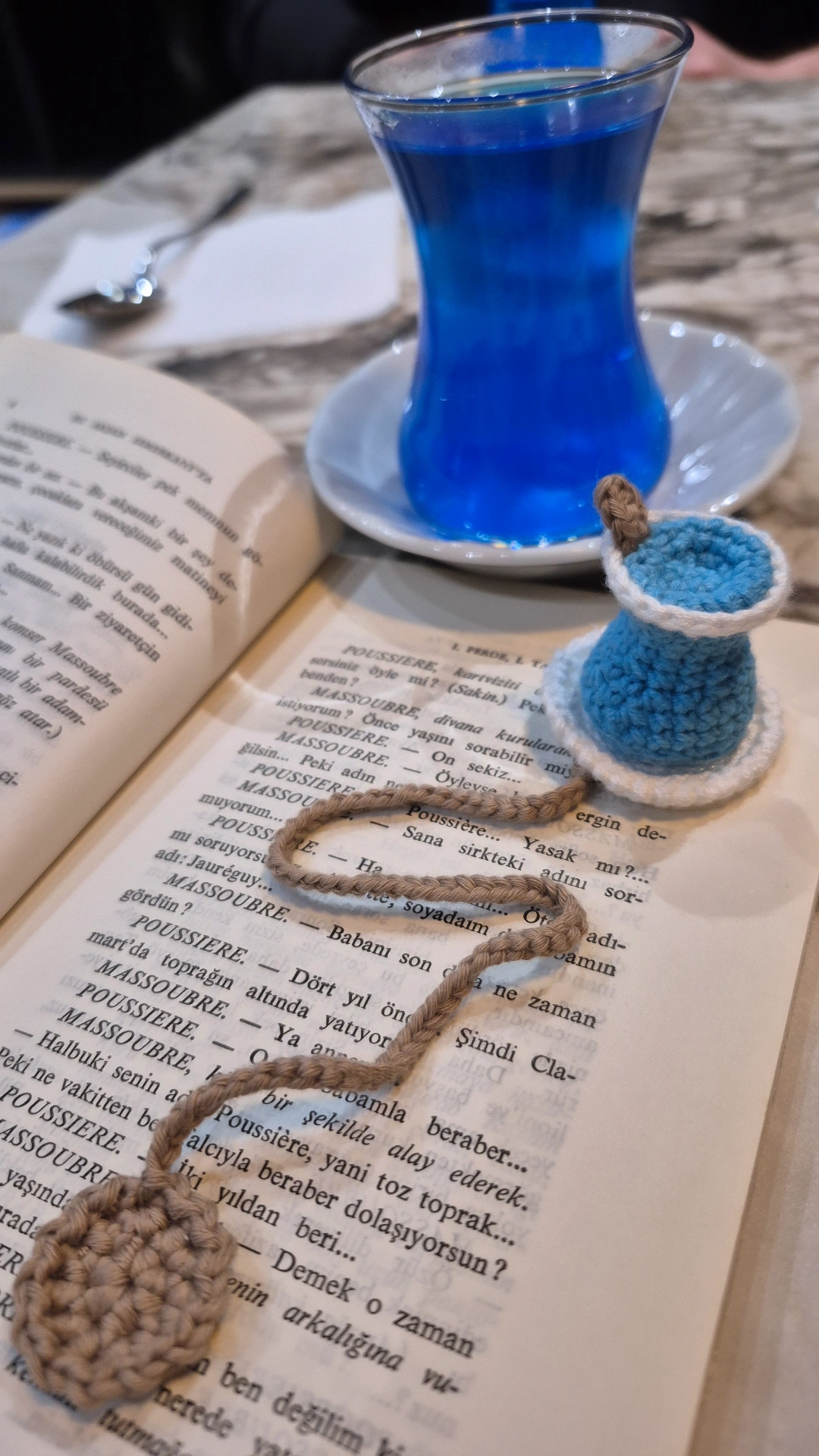 Turanyum Türkistan Çayı Örgü Amigurumi Kitap Ayracı Hediyelik Aksesuar