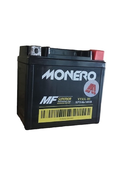 Monero 12v 5ah Alçak/yatık Ytx5l - Bs Motosiklet Aküsü Ebatlar: 113 x 68 x 105 MM