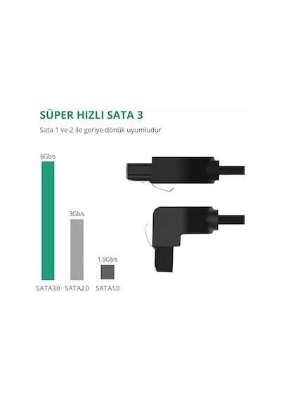 Cm Sata Data Kablo - 90 Derece - Metal Klip Diğer