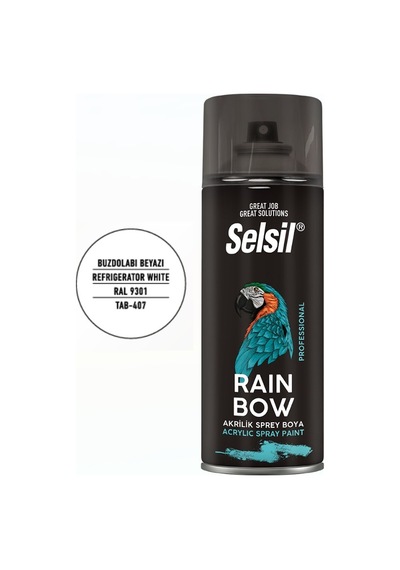 Selsil Buzdolabı Boyası Beyaz Rainbow Akrilik Sprey Boya 400 Ml