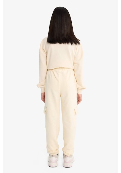 Defacto Kız Çocuk Beli Lastikli Kargo Jogger Eşofman Altı E6928a825auer134 Ekru