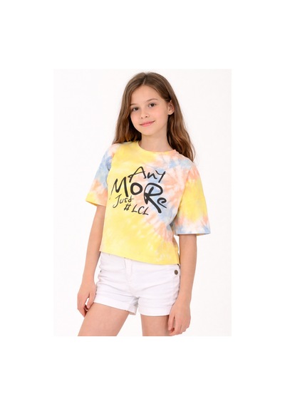 İrem Çocuk Giyim Kız Çocuk Any More Yazılı Batik Desenli Kısa Crop Sarı Renk Tişört Çok Renkli İrem Çocuk Giyim Kız Çocuk Any More Yazılı Batik Desenli Kısa Crop Sarı Renk Tişört Çok Renkli