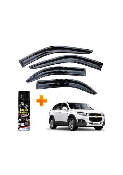 Chevrolet Captiva Uyumlu Mügen Cam Rüzgarlığı 2007-2015 Arası 4 Lü Takım +500ml Lastik Parlatıcı