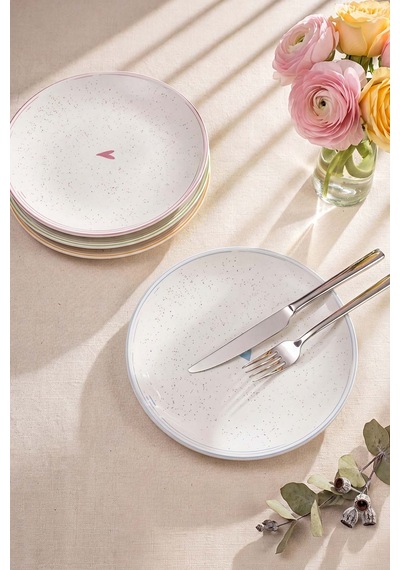 Livia Ege 4'lü Pasta & Sunum Tabağı 20 Cm Çok Renkli
