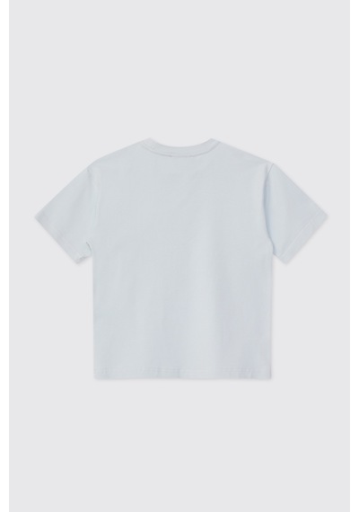 Panço Erkek Çocuk Bisiklet Yaka Açık Mavi Tişört 2621bk05001