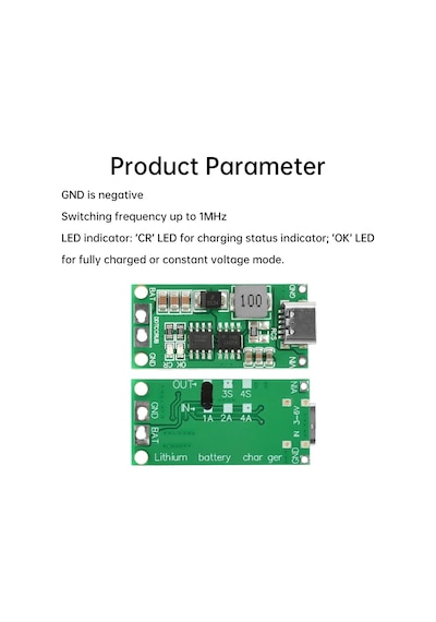 Tip C Bms 2s 3s 4s 1a 2a 4a 18650 Lityum Pil Şarj Cihazı Kurulu Usb C Step-up 3s 2a