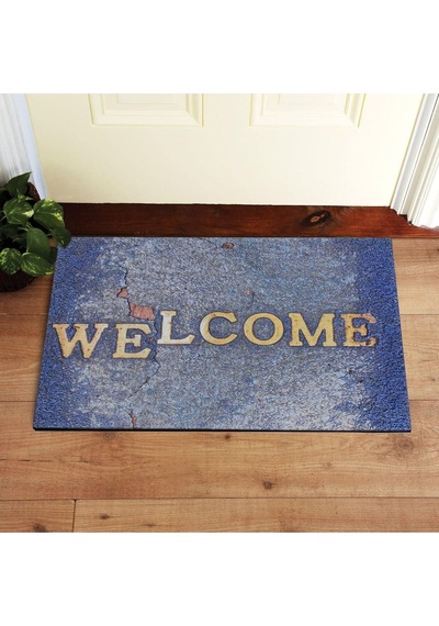 Welcome Yazı Baskılı Kaliteli Kauçuk Kapı Önü Paspası 001