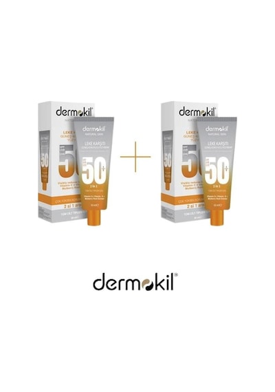 Dermokil Leke Karşıtı Güneş Koruyucu Yüz Kremi SPF50+ 2 x 50 ML