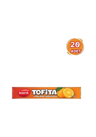 Kent Tofita Stick Şeker Portakal 47g - 20 Adet