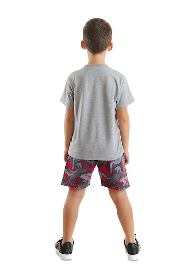 Triceratruck Kırmızı Erkek Çocuk Yazlık T-shirt  Şort Takım
