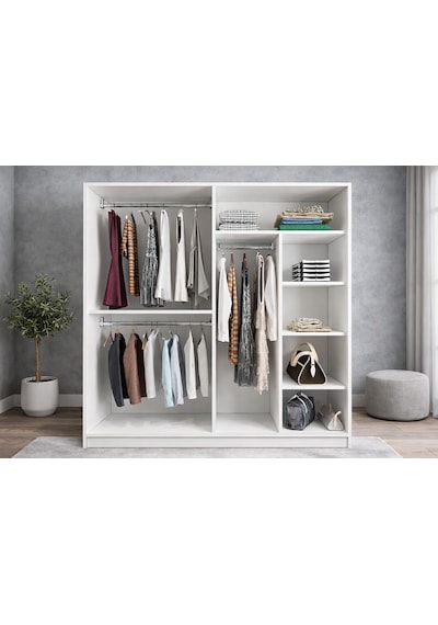 Osvin Tamamı Mdf Sürgü Kapaklı Dolap Gardırop Beyaz 160 Cm