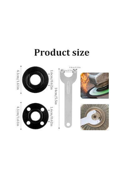 Styquenzer Avuç Taşlama Anahtarı Seti, 5" 5/8-11 Açılı Taşlama Anahtarı, Metal, 2 Flanş Somun, Açılı Anahtar